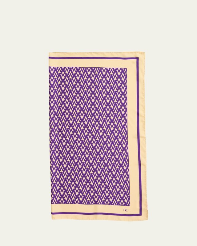 Monogram-Print Silk Scarf